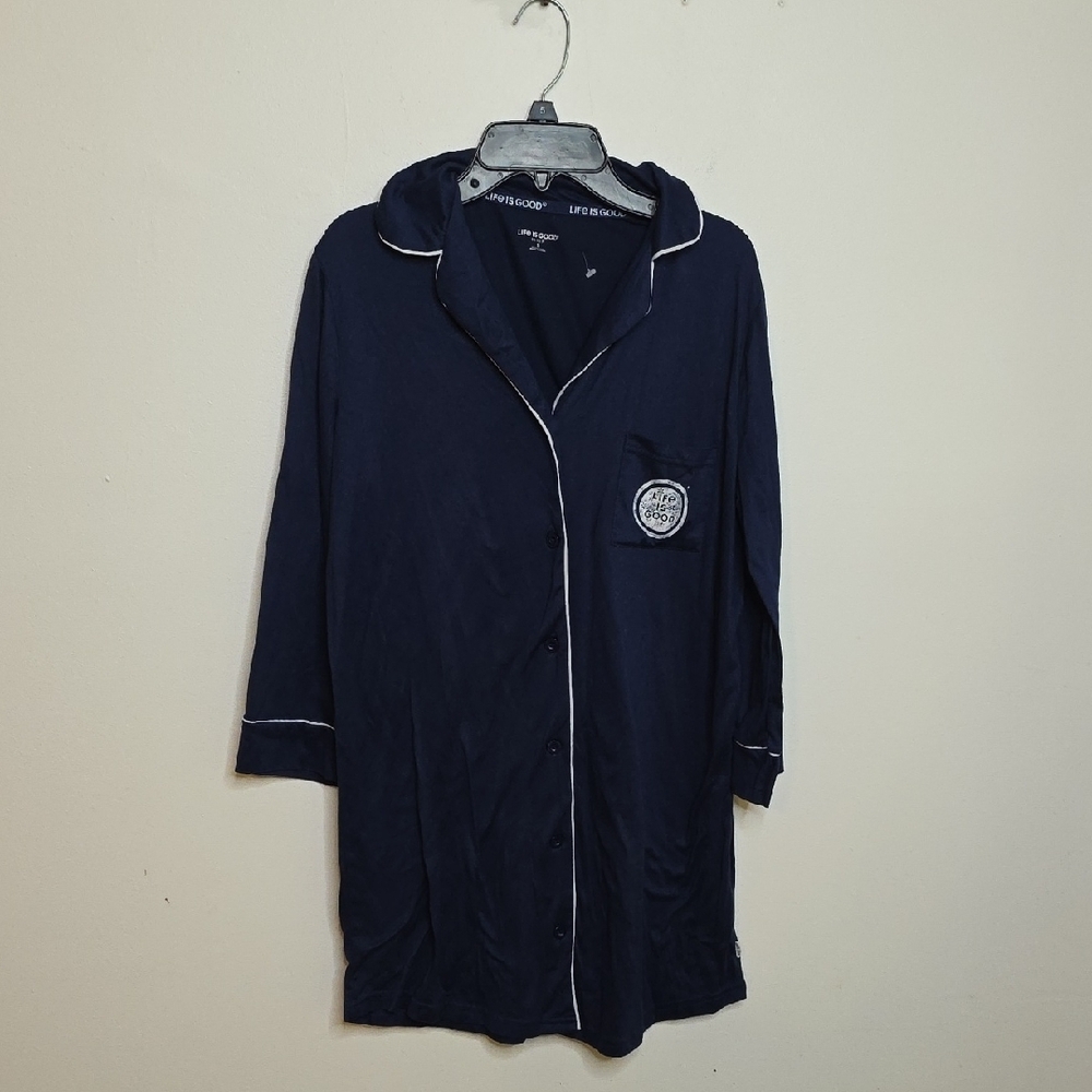 Life Is Good Navy Nightshirt with White Accents